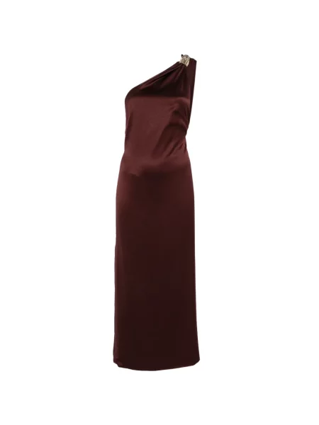 Rochie midi Esse Studios cu un umăr gol maro