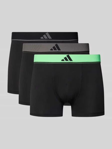 Obcisłe bokserki o kroju slim fit z wyhaftowanym logo model ‘Active’ w zestawie 3 szt. Adidas Sportswear czarne
