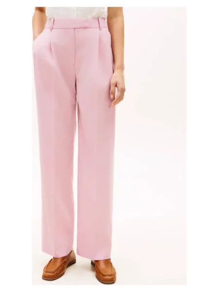 Tommy Hilfiger Pantaloni cu adaos de lână roz