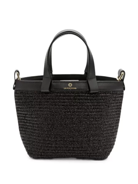 Geantă shopper La Portegna din piele negru