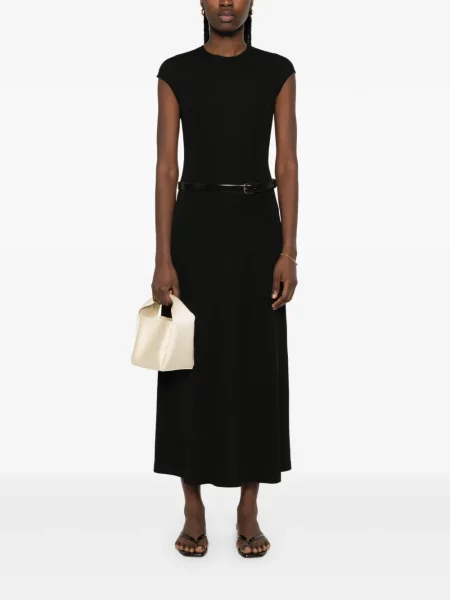 Rochie maxi Toteme din jerseu de costum negru