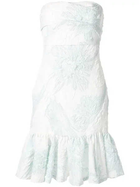 Rochie Bambah cu model floral de costum alb