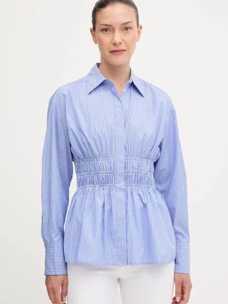 Rag & Bone cămașă din cu guler clasic slim albastru