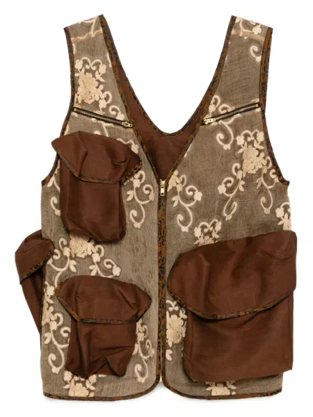 Елек Communs на цветя кафяво