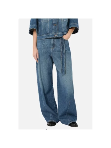 Szerokie jeansy Weekend Max Mara niebieskie