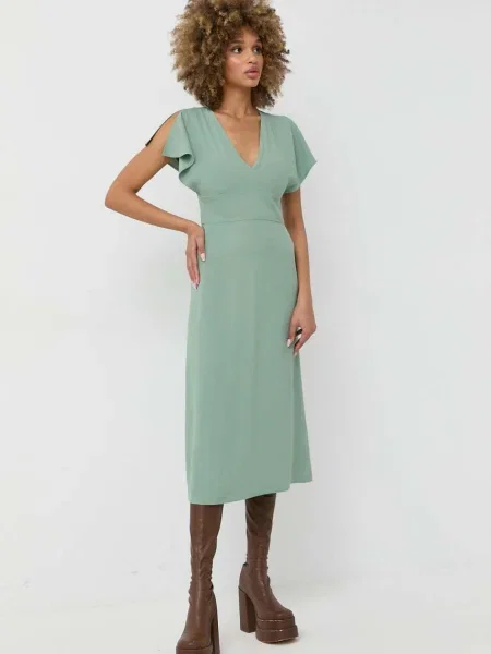 BOSS rochie verde midi drept bej