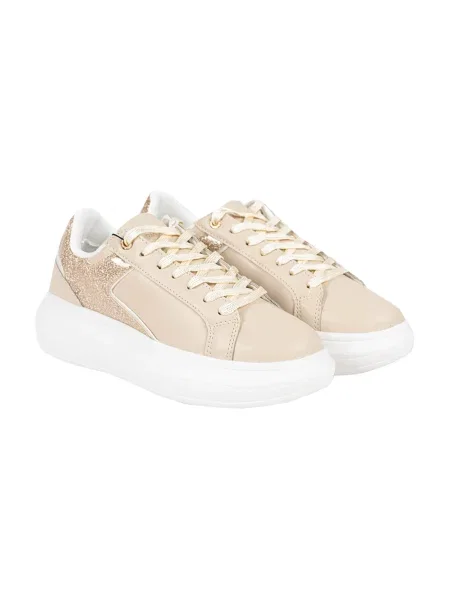 Sneakersy U.s Polo Assn. sznurowane beżowe