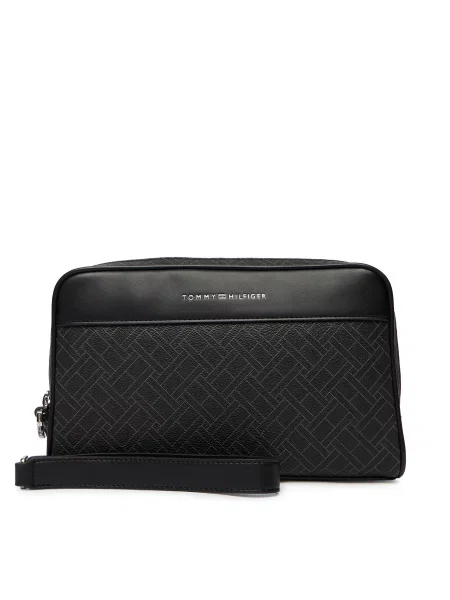 TOMMY HILFIGER Denarnica brokat / temno rjava črna