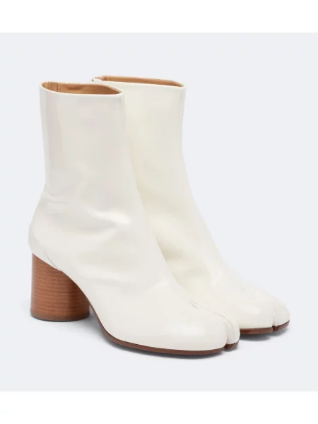 Cizme scurte Maison Margiela din piele alb