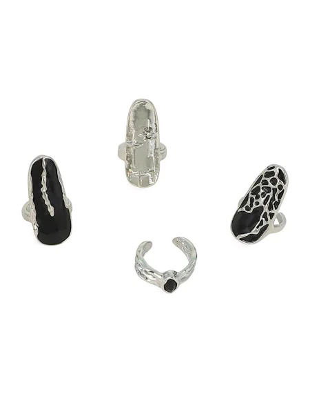 SOHI Prstan Kavitha / srebrna črna