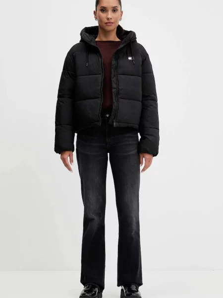 Tommy Jeans prešívaná bunda dámska čierna