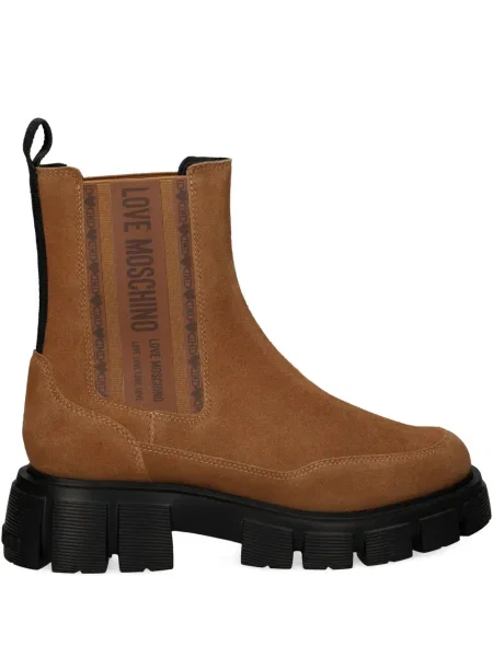 Botine Love Moschino cu imagine maro