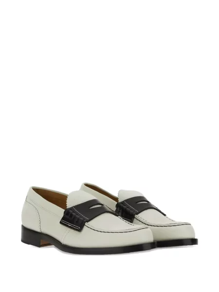Pantofi loafer College din piele alb