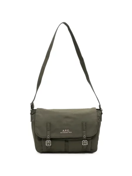 Crossbody torba A.p.c. sa kopčom zelena