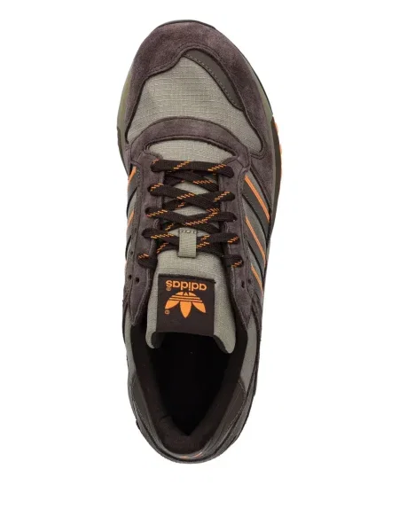 Prugaste bermuda kratke hlače Adidas s vezicama s čipkom smeđa