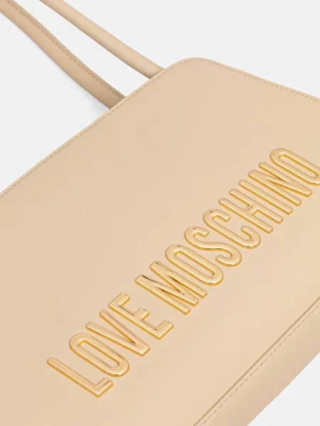 Кожаная сумка шоппер Love Moschino