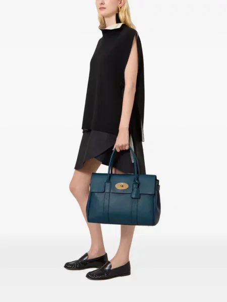 Geantă shopper Mulberry din piele albastru