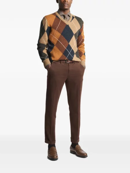 Pantaloni Fay cu buzunar frontal maro