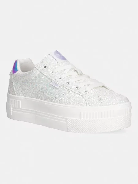 Połyskujące sneakersy z detalem z logo Model PAIRED GLAM' Buffalo białe