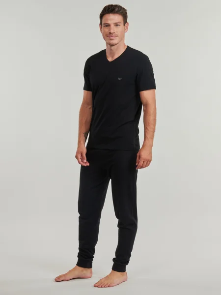 Tricou Emporio Armani cu decolteu în U negru