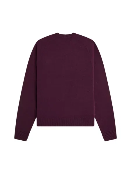 Sweter Fred Perry z okrągłym dekoltem fioletowy