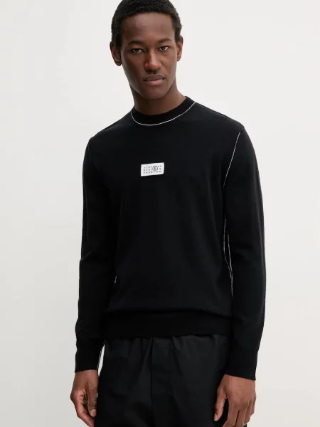 Maison Margiela pulover de lana barbati light negru