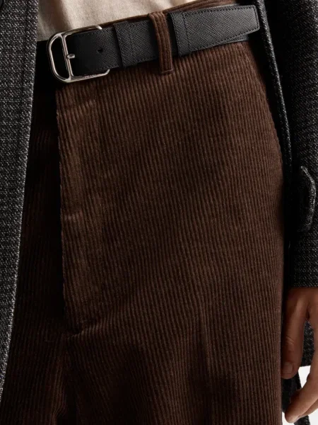 Pantaloni Prada de catifea cord maro