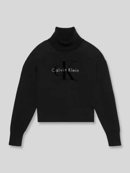 Sweter w kroju regular fit z czystej bawełny Calvin Klein Jeans czarny