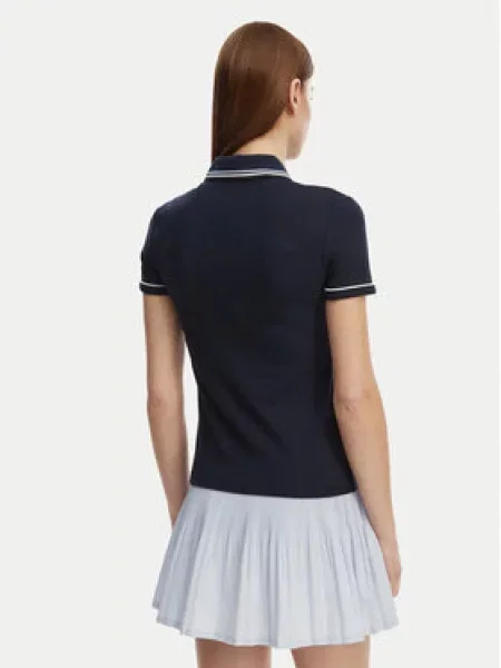 T-shirt LACOSTE Ribbed Collar Shirt Navy Blue/ Chambray-Flour 38 plava
