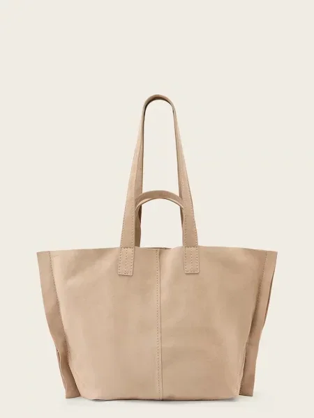 AllSaints geantă shopper pentru femei din piele LUTECE bej