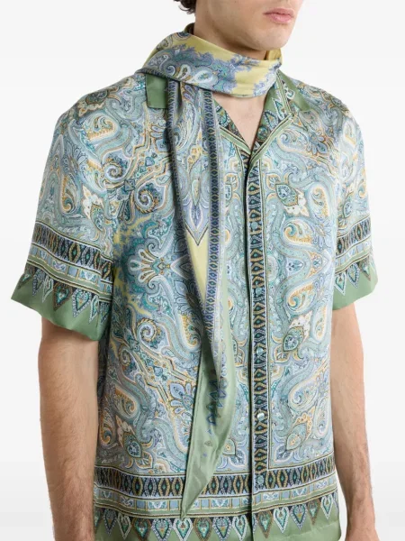 Fular Etro cu model paisley verde