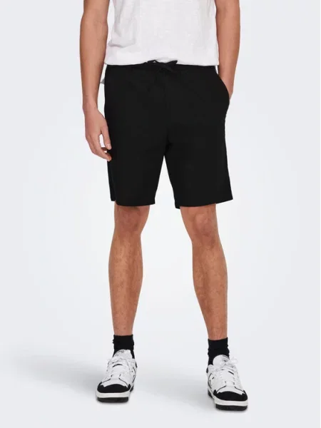 Only & Sons Kelnės Linus' juoda