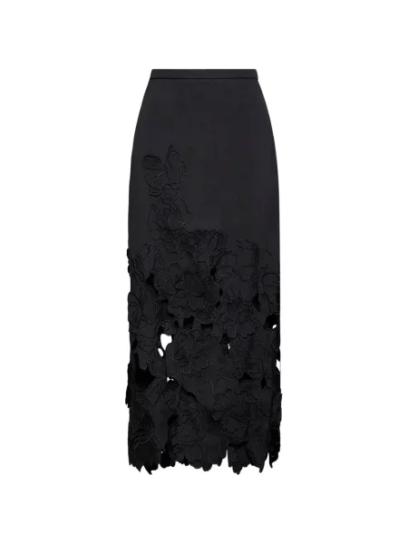 Fustă midi Costarellos cu model floral cu aplicații negru