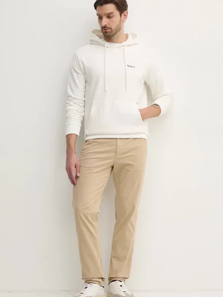 Pepe Jeans bluza ESSENTIAL HOODIE z kapturem gładka biały