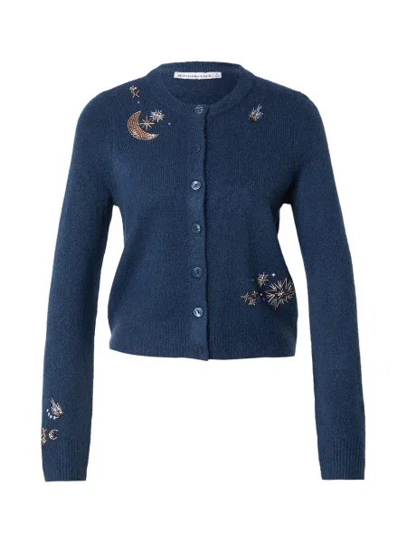 Abercrombie & Fitch Geacă tricotată RAMADAN bleumarin / maro mokka / lână alb