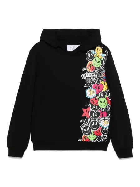 Bluza z kapturem dziecięca Philipp Plein czarna