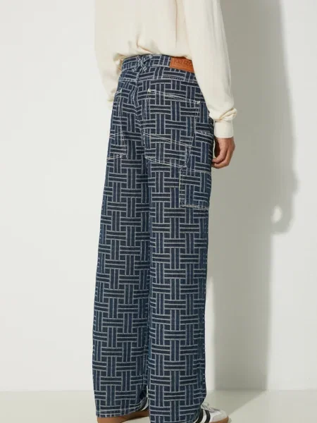 Kenzo jeansi Cargo Monkey Fit Jeans Weave albastru