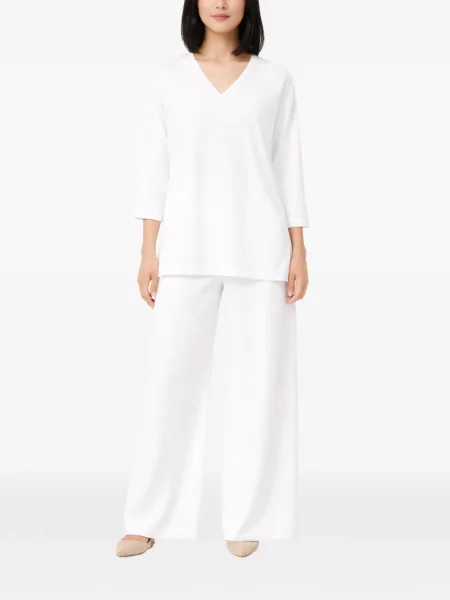 Pulover Max Mara cu decolteu în V alb