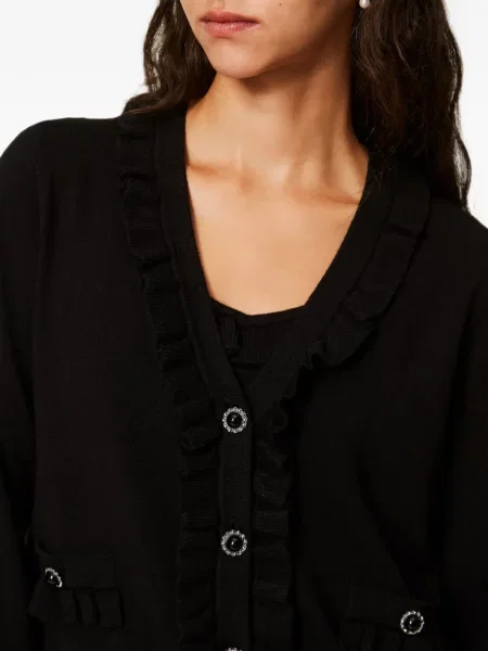 Top Twinset cu volane negru