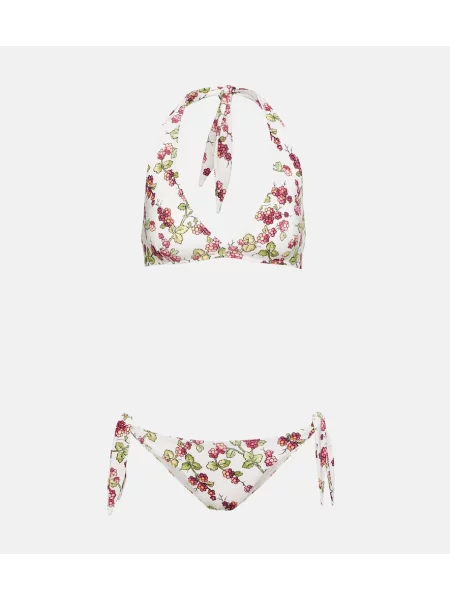 Bikini Etro cu model floral cu gât halter