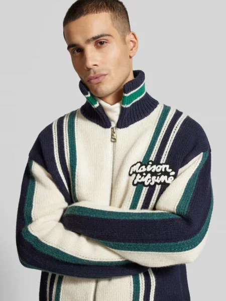 Kurtka jeansowa z listwą guzikową Maison Kitsune pomarańczowa
