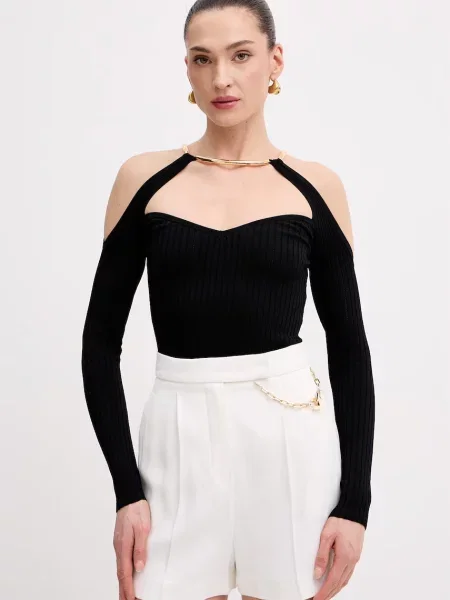 Elisabetta Franchi pulover z viskozo črna