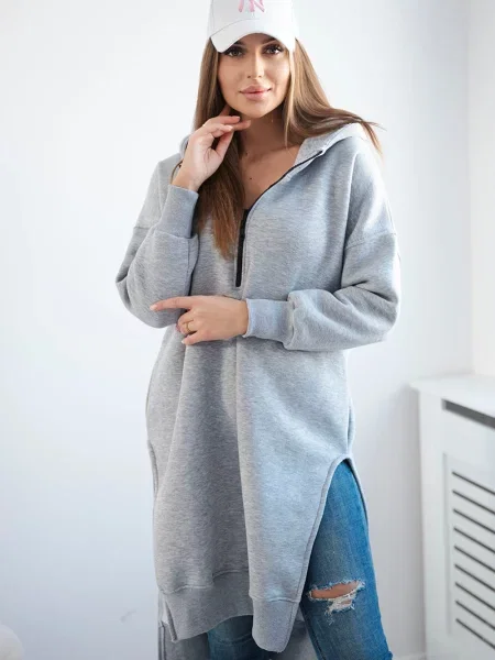 Bluza Kesi z rozcieciem szara