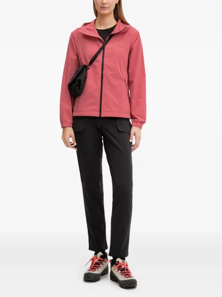 Geacă Jack Wolfskin cu glugă roz