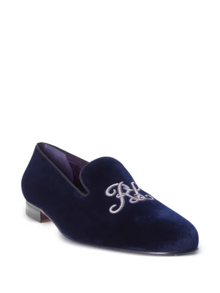 Кадифени лоуфъри Ralph Lauren Purple Label бродирани синьо