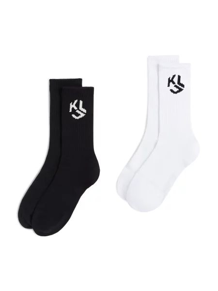 KARL LAGERFELD JEANS Șosete Mittellange Socken mit Monogramm – alb