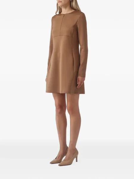 Lung rochie mini Max Mara în linie A maro