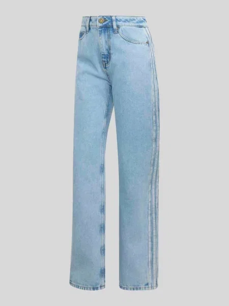 Jeansy o kroju straight fit z czystej bawełny Adidas Originals niebieskie
