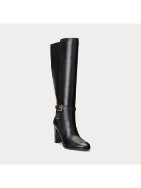 Botki Ralph Lauren skórzane czarne