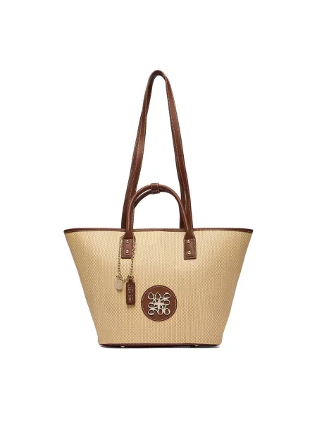 Aksamitna torebka Nine West beżowa